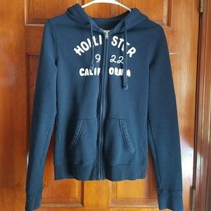 Hollister Zip Up Hoodie Navy Blue